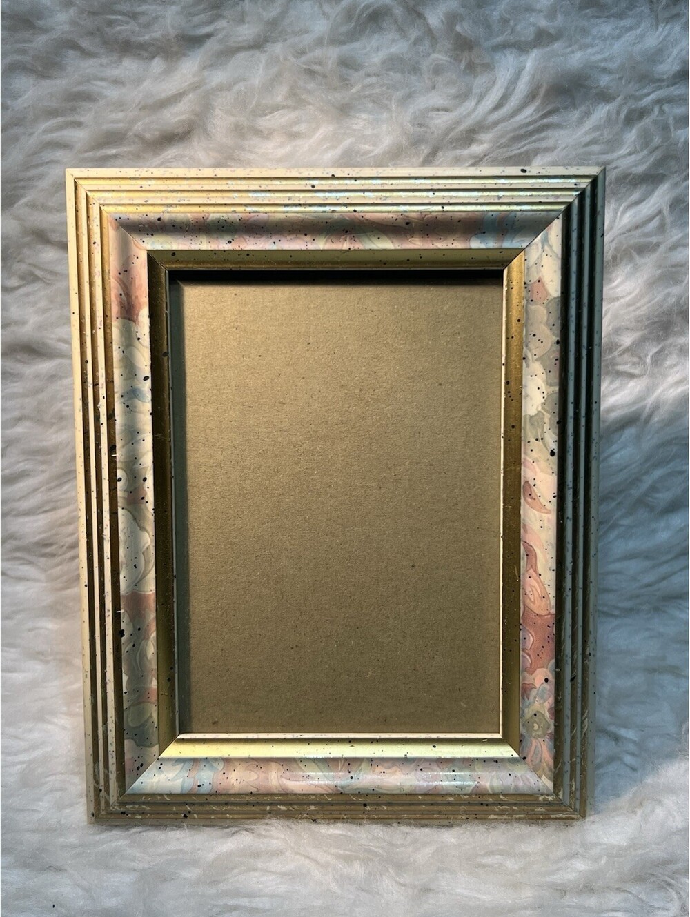 Vtg Gold Pastel Floral Ornate Decorative Photo Picture Frame